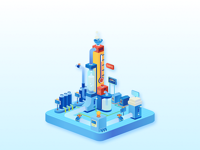 Factory - Milk sterilization design factory flat game concept isometric manufactory manufacturing vector
