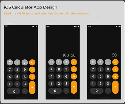 iOS calculator design