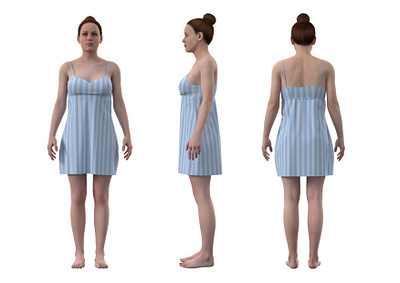 Women's Dress 3d 3d fashion 3d rendar animation branding browzwear fashion design logo vstitcher womens fashion