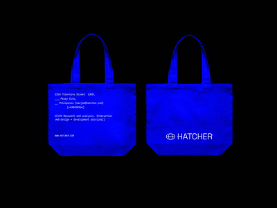 Hatcher: Brand Attribute 3d blue brand attribute branding cobalt graphic design logo merch motion graphics shirt ui
