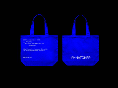 Hatcher: Brand Attribute 3d blue brand attribute branding cobalt graphic design logo merch motion graphics shirt ui