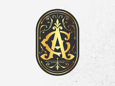 Monogram AC classic design display font gold monogram ornament typography vintage