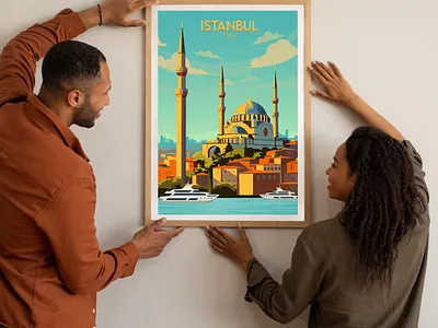 İstanbul. Retro Travel poster design art desing graphic design poster retro travel poster travels vintege