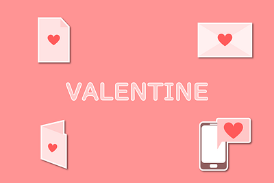 Valentine Stickers Pack: Message design illustration sticker valentine