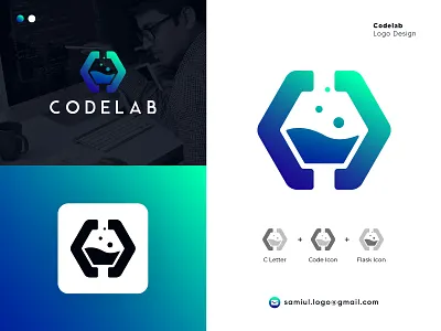Codelab Logo | Software Tech Ai Agency Logo Design agency ai brand identity branding codelab company design institute lab logo logo maker logo mark modern science smma software startup tecchnology tech ui