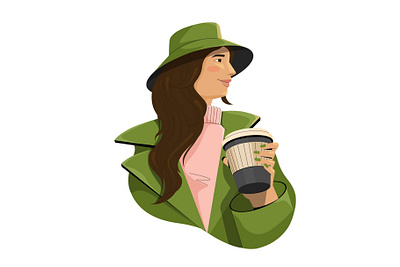 Hat game strong! character design coffee illustration vector
