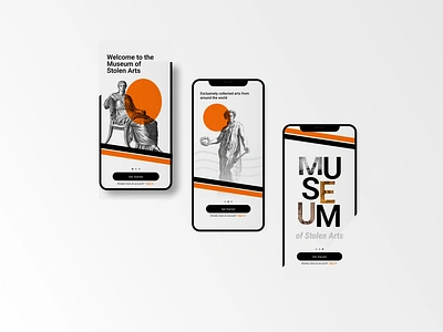 Onboarding screens for Museum app branding dail ui login mobile app museumapp onboarding sign in page splash screen ui ui challenge ui collective