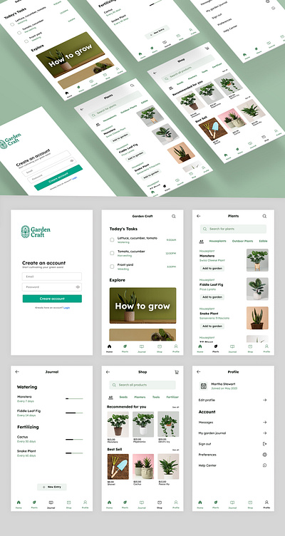 Garden Craft App app branding design ecommerce graphic design mobileapp plant ui