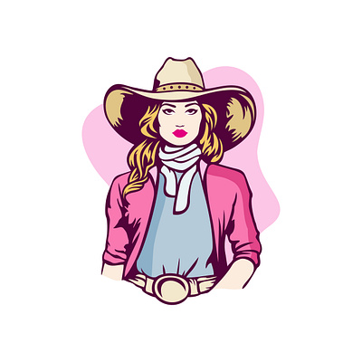 Cowboy Woman Illustration adventure confidence courage cowgirl determination drawing frontier horseback illustration independence pioneer ranch resilience rodeo strength vector west western wild woman