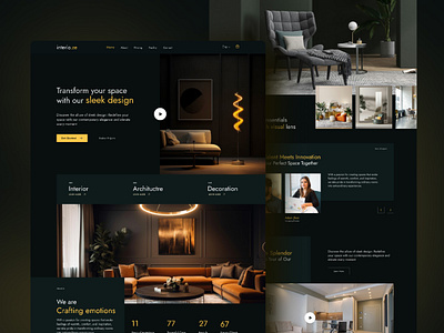 Interior Landing Page app design branding dashboard dashboard design design interior landing page landing page landing page design product design real estate landing page saas sass ui ui design ui designer ui ux web design