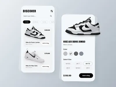 Nike Shoes - App Design app design application design nike nike shoes online online shop shoes top trending trendy uiux