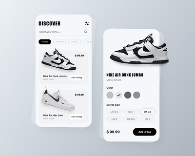 Nike Shoes - App Design app design application design nike nike shoes online online shop shoes top trending trendy uiux