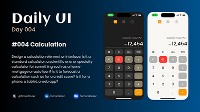 Day 004 DailyUI Challange - Calculaiton app calculation calculator dailyui dailyuichallange dailyuichallangeday004 day004 design ui