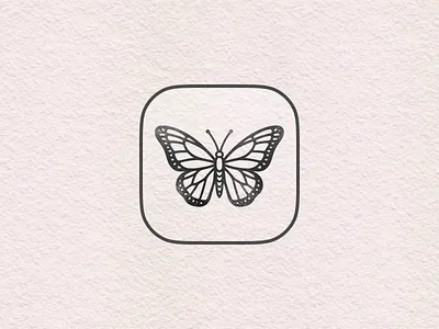 Foresee app icon app butterfly icon ink paper