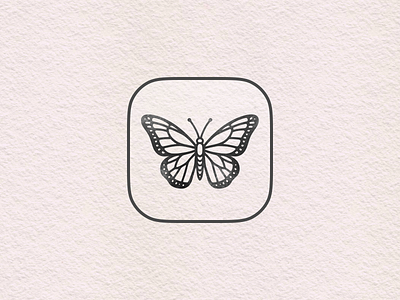 Foresee app icon app butterfly icon ink paper