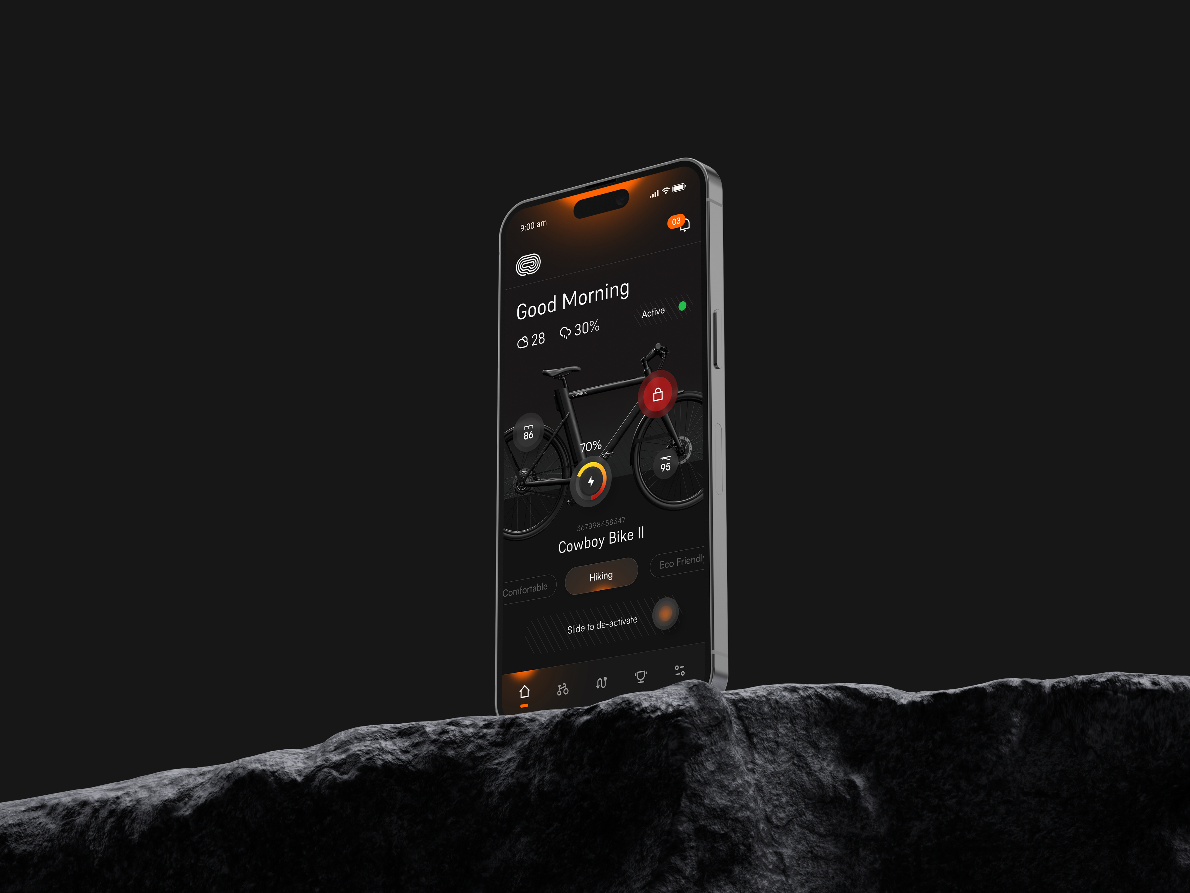 EBike Controller App app bicycle bike cycle cycling design ebike hiking interfacedesign ui uiux ux