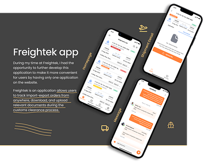 Freightek Mobile Application ui