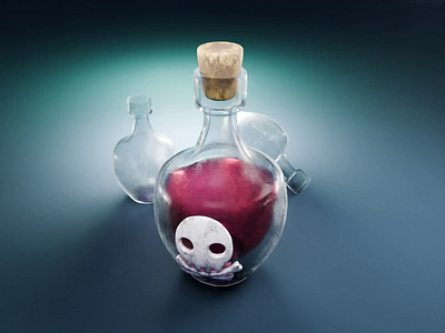 Poison Bottle Tutorial 3d blender bottle cartoon diorama glass illustration poison render stylized tutorial