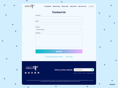 Contact Page "Wonderful Indonesia" contact page contact page web dailyui design figma ui ui design ui designer ui explore ui ux design ui ux designer ux ux design ux designer web builder web design website website design website page wonderful indonesia