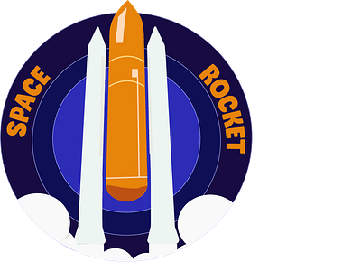 Space Rocket Badge graphic design illustration