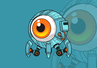 Robo-EYE cartoon character character design design eye eyeball graphic design illustration mecha robot vector