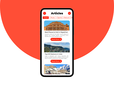 Articles View- Daily UI Challenge #16 app ui article app design article app screen article app ui article app ui design daily ui daily ui challenge drop shadow effect figma interaction design mobile app mobile app screen design mobile app ui mobile app ui design ui ui design user interface design