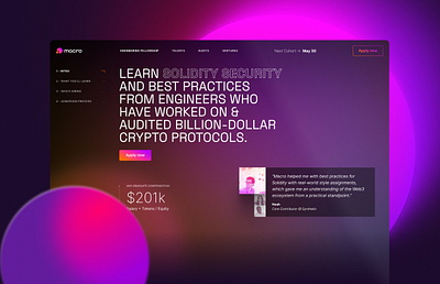 Website for Web3 - Macro bitcoin blockchain branding developers product design ui design ux design web design web3 website