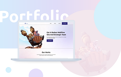 Pastel Portfolio clean gradient graphic design illustration landing page ui ux web design