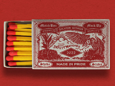 Match Box Mock-Up match box mock up matchbook matchbox matchboxmockup matches mockup packaging photoshop product safetymatch safetymatches safetymatchesmockup shaka shakastd vintage