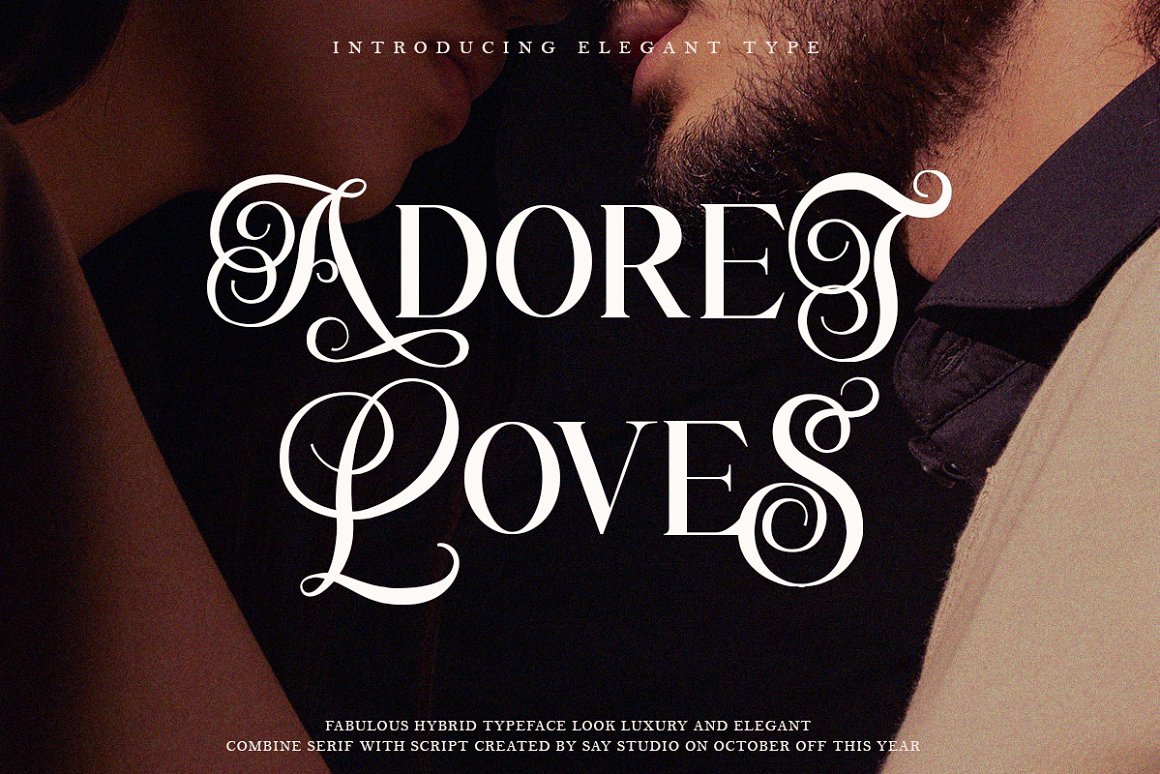 Adoret Loves beauty calligraphy display elegant fabulous font fonts glamour hybrid luxury modern script serif typeface