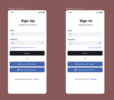 Signup Signin Page #DailyUi 01 ui