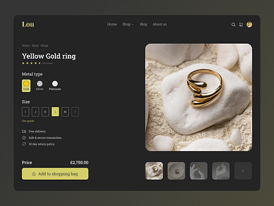 E-commerce shop (Jewelry store) design e commerce figma minimal minimal design ui user interface ux
