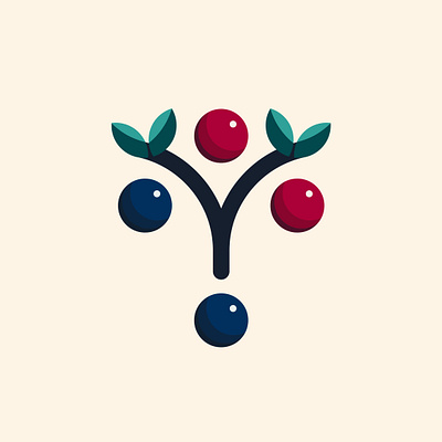 Vine & Berry Logo branding design geometric graphic design letter logo vector