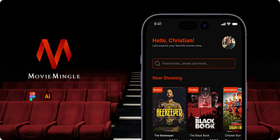 MovieMingle (Movie Booking App). app design logo ui ux