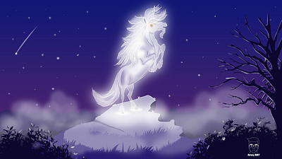 Unicorn concept art illustration noaiart simple story