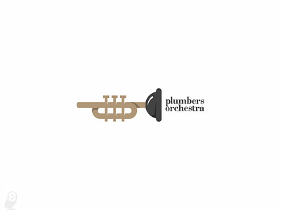 plumbers orchestra logo logodesign music pipe plumbers plunger sound toilet trumpet