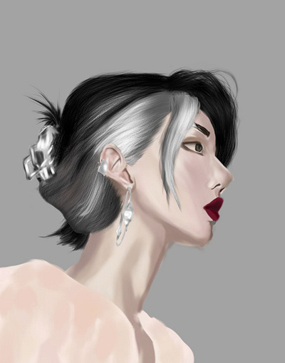 Lady artist illustration portrait study