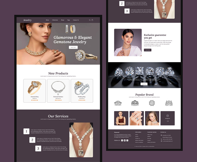 Jewelry Landing Page by Zannatul Ferdoush on Dribbble