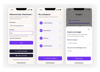 🪙 Personal banking app app bank banking design mobile purple ui ux visual identity