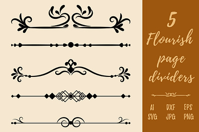 Decorative Vintage Flourish Page Divider border frames decorative decorative elements doodle floral flourish lines graphic design illustration ornate page divider svg vector vintage lines