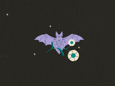 Secret Pollinator bat design digital illustrator editorial illustration floral illustration folkart graphic illustration illustration procreate symmetry texture