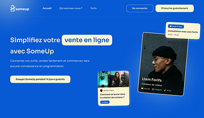 🤳🏻 Platform for content creators - Website beige blue content creators hero ui ux visual identity website
