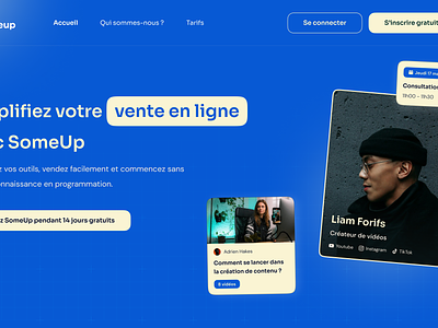 🤳🏻 Platform for content creators - Website beige blue content creators hero ui ux visual identity website