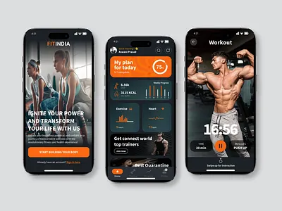 FITNESS TRACKER UI DESIGN app branding fitness fitness app fitness tracker app fitness tracker ui fitness trainer fitness trainer app fitness ui graphic design gym gym app gym ui mockups trend trending ui uiux ux workout app