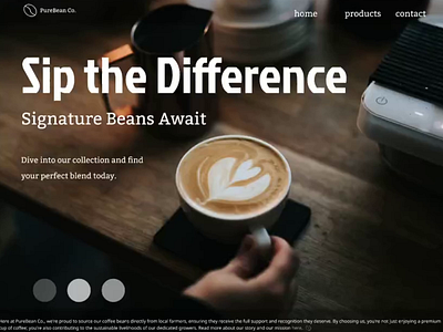 PureBean Co.- Fictional Web Design for a Homepage brandidentity businness coffee concept conceptualdesign creativeconcepts creativedesign digital fictional fictionaldesign figma graphicdesign homepage portfolio ui ux web web design webdesign website