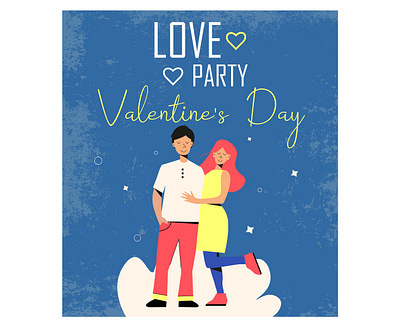 Love party poster. Love couple. art branding card couple decoration design graphic design illustration label love man modern poster print vector woman