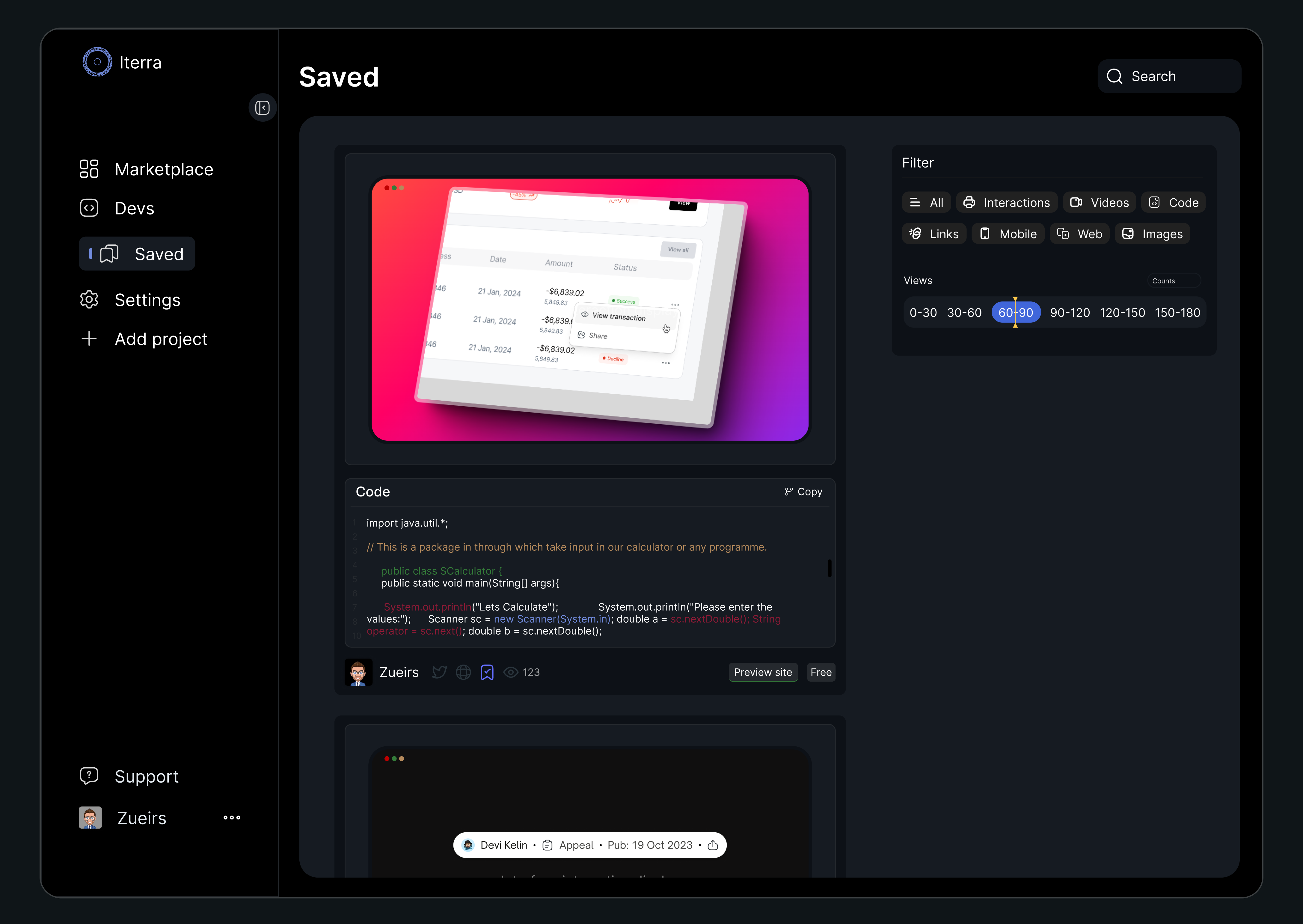 Bookmark/saved interface branding code dashboard design graphic design illustration logo mobile design typography ui ux vector