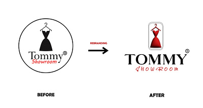 REBRANDING THE TOMMY SHOWROOM LOGO 2024 branding design graphic design illustartor logo modern rebranding simple tommy showroom vector