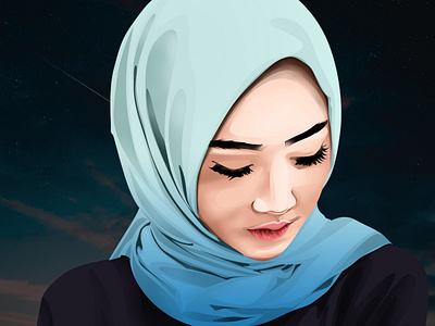 Hijab Potrait Vexel Art Illustration design graphic design illustration vector art vexel vexel art vexelart