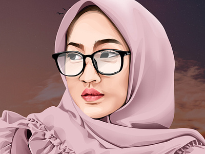 Hijab Potrait Vexel Art Illustration design graphic design illustration vector art vexel vexel art vexelart